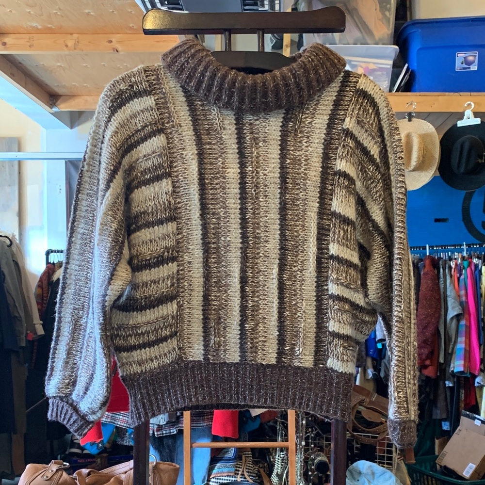Vintage Striped Brown and Tan Sweater
